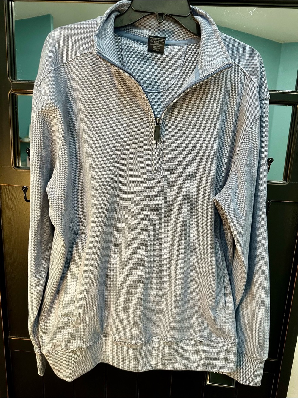 J. America Men's Light grayZip-Front Pullover Sweater